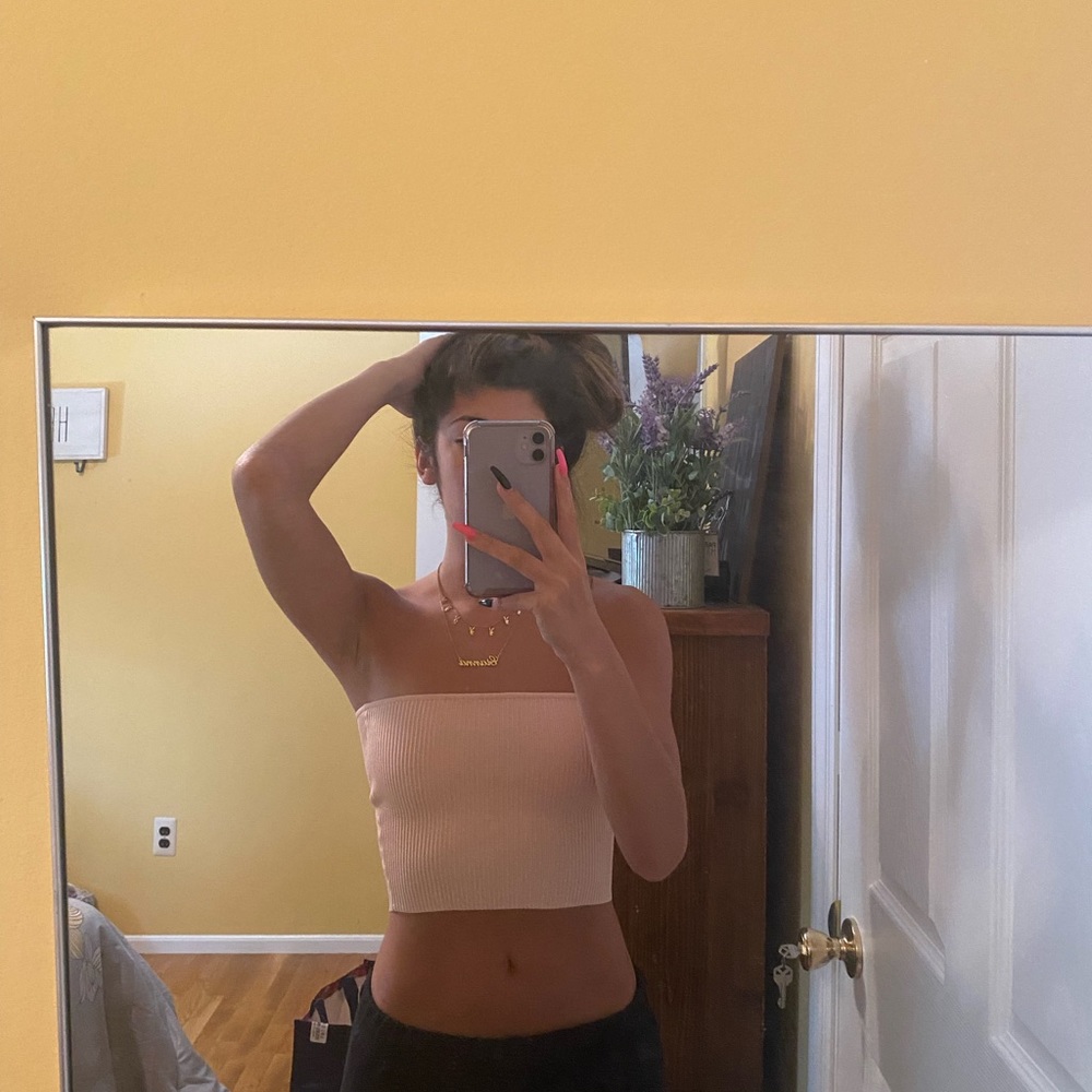 Pink tube top LA hearts